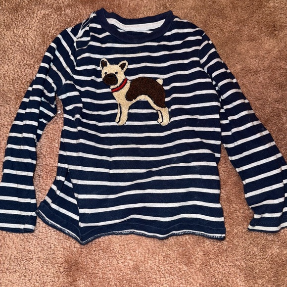 Little Me Blue and White Striped Top - Picture 1 of 3